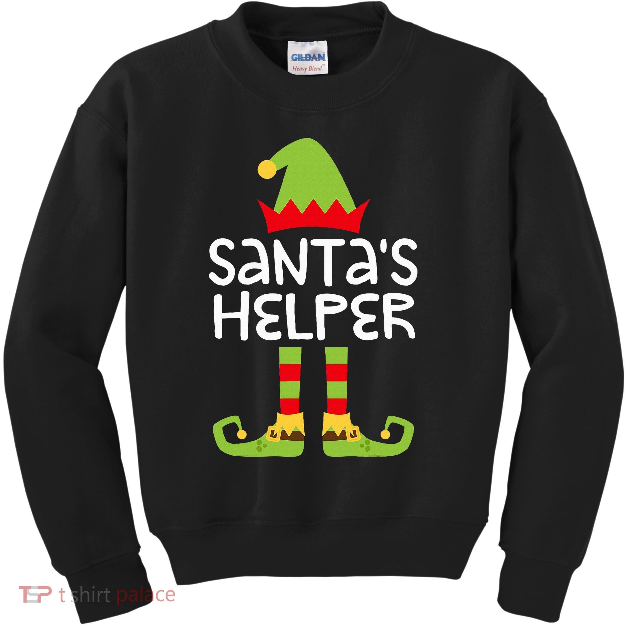 Santa's Helper  Matching Christmas Elves Kids Sweatshirt