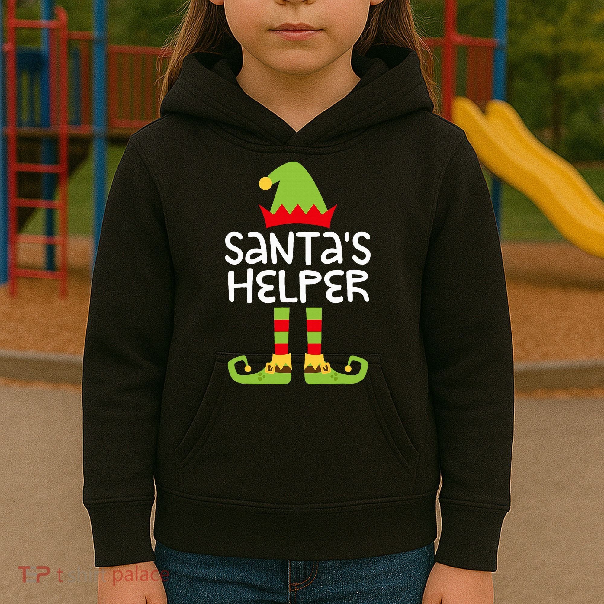 Santa's Helper  Matching Christmas Elves Kids Hoodie