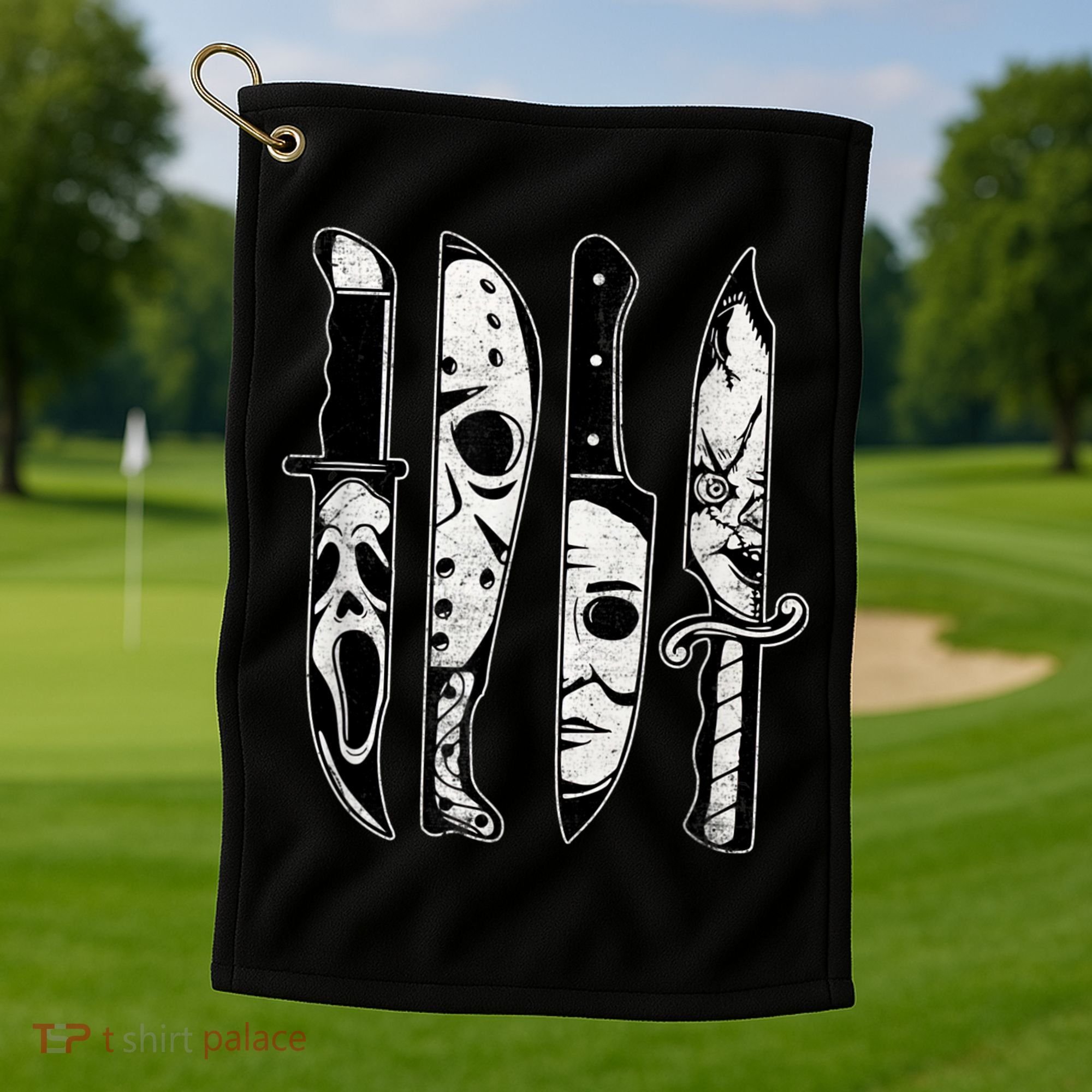 Scary Horror Movies Halloween Costume Gift Golf Towel