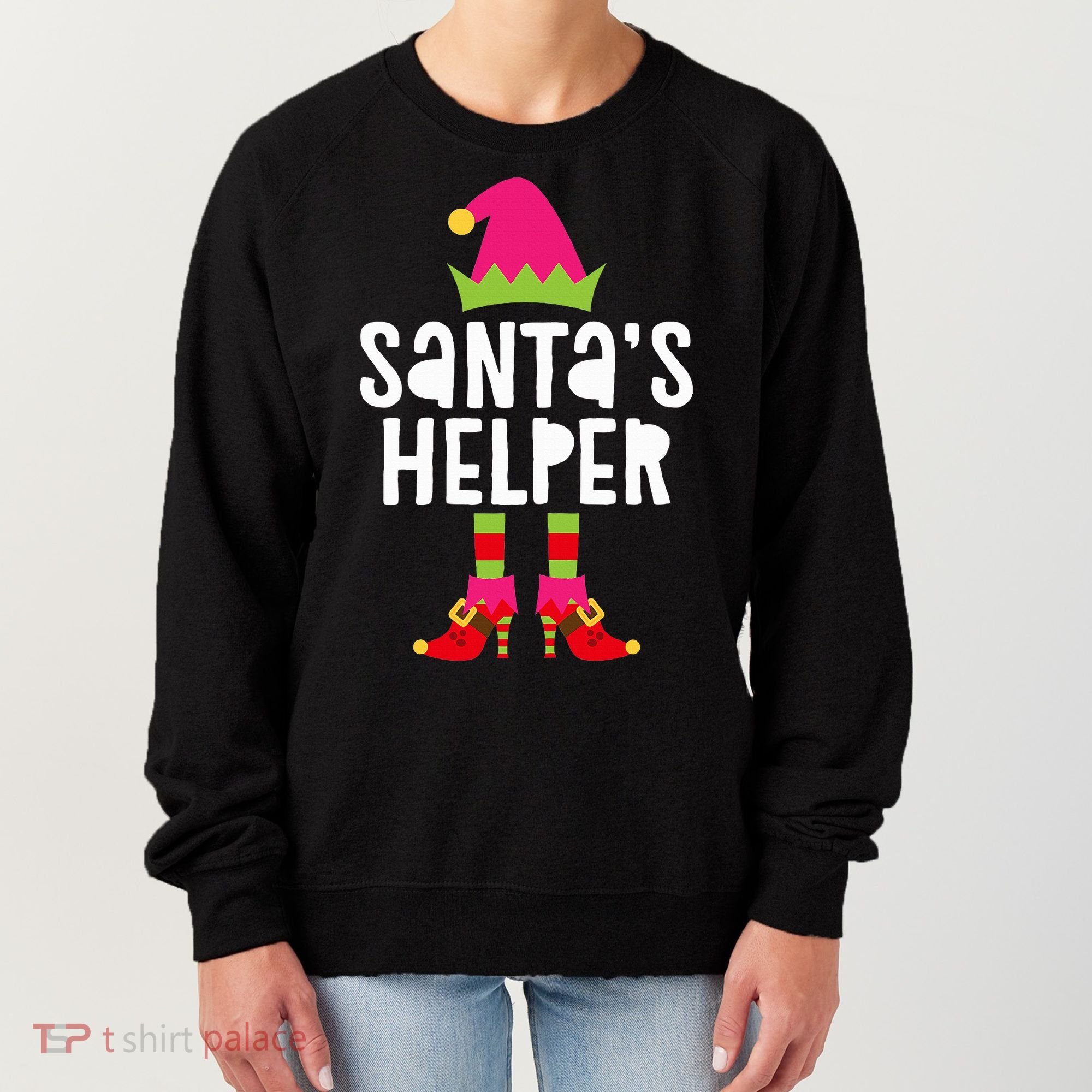 Santa's Helper  Matching Christmas Elves Women's Sweatshirt