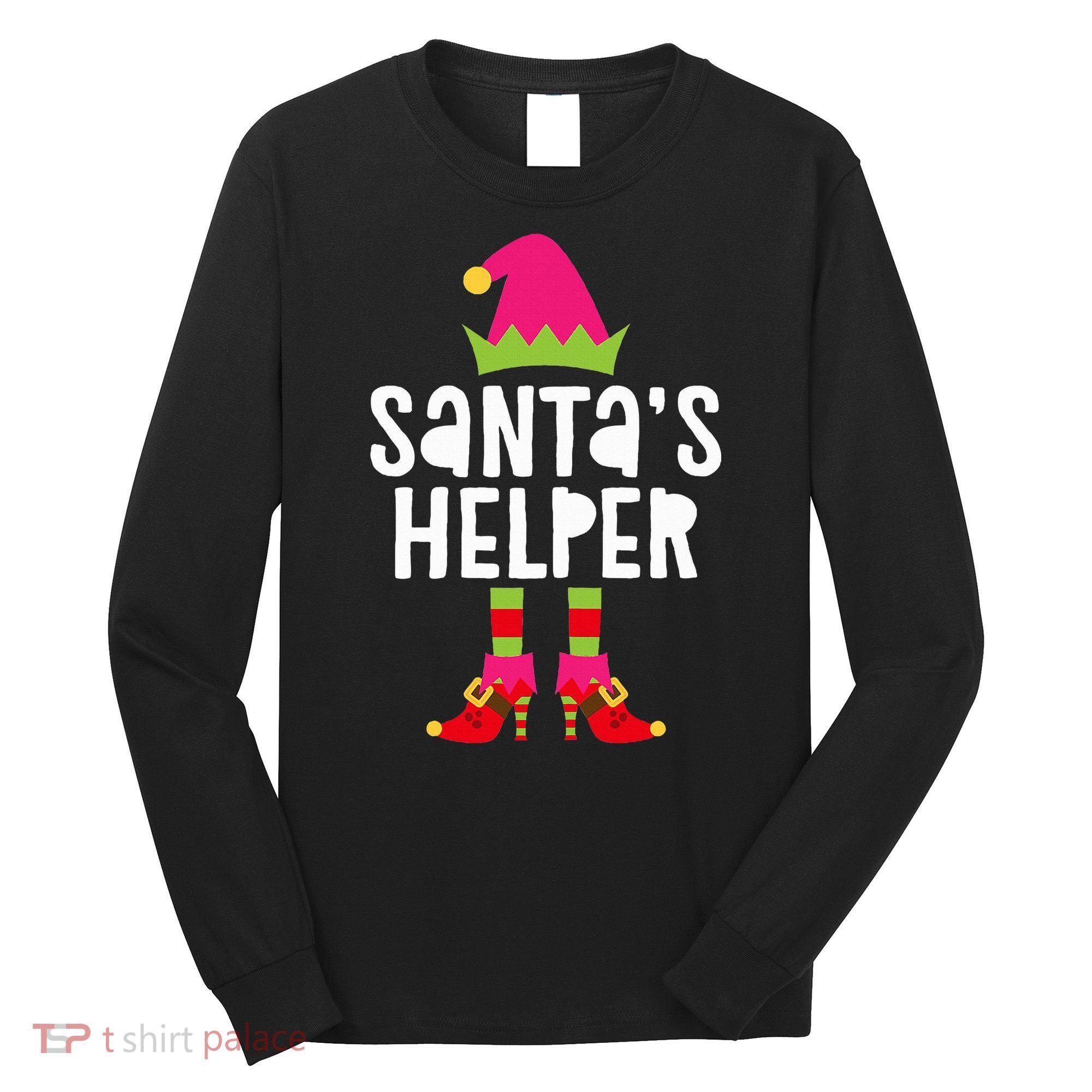 Santa's Helper  Matching Christmas Elves Long Sleeve Shirt