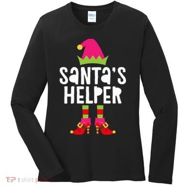 Santa's Helper  Matching Christmas Elves Women's Long Sleeve Shirt