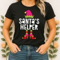 Santa's Helper  Matching Christmas Elves Women's T-Shirt thumb 2