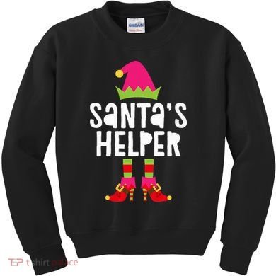 Santa's Helper  Matching Christmas Elves Kids Sweatshirt