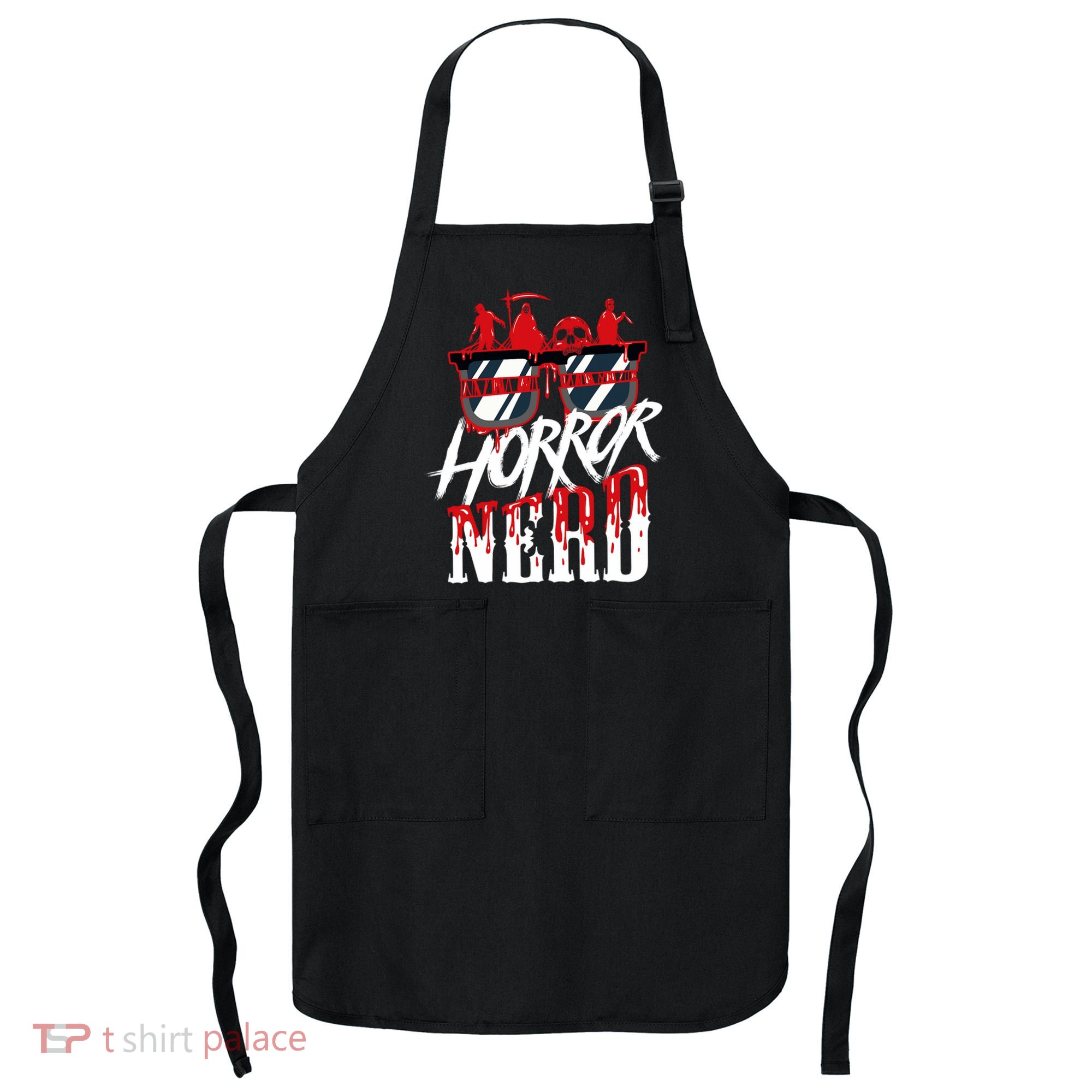 Scary Horror Nerd Bloody Games Glasses Horror Movie Fan Apron