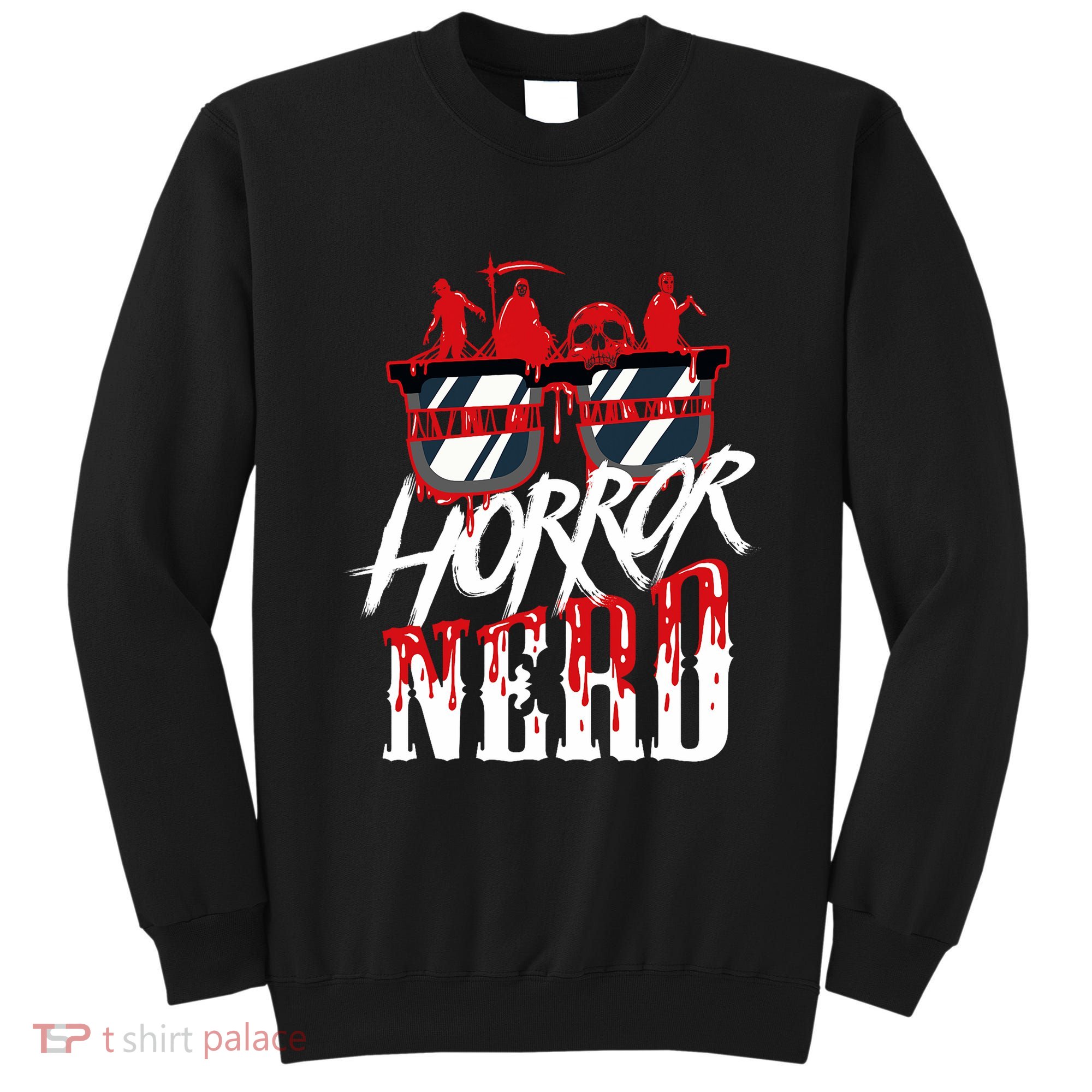 Scary Horror Nerd Bloody Games Glasses Horror Movie Fan Sweatshirt