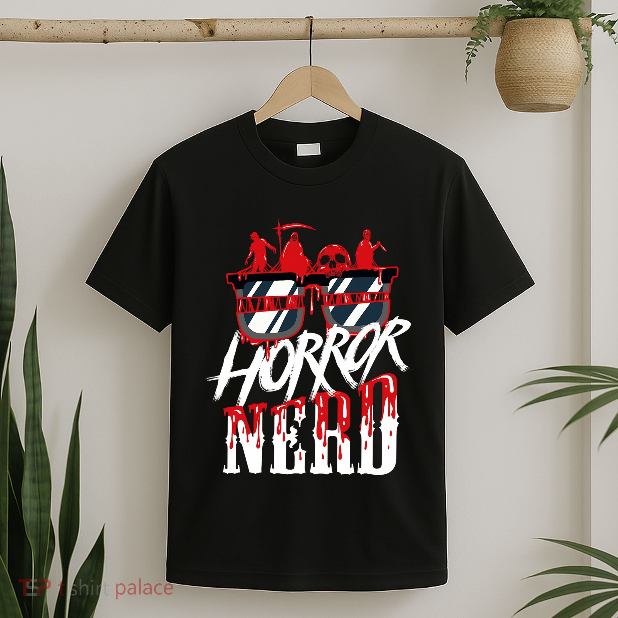 Scary Horror Nerd Bloody Games Glasses Horror Movie Fan T-Shirt
