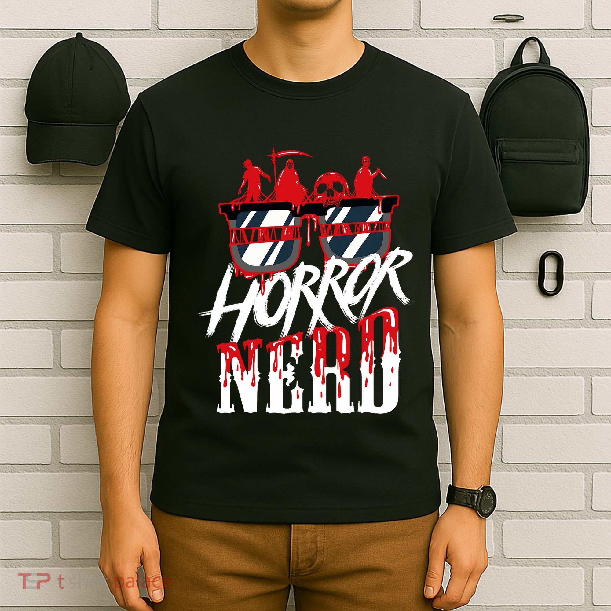 Scary Horror Nerd Bloody Games Glasses Horror Movie Fan T-Shirt