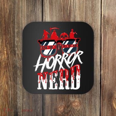 Scary Horror Nerd Bloody Games Glasses Horror Movie Fan Coaster
