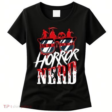 Scary Horror Nerd Bloody Games Glasses Horror Movie Fan Women's T-Shirt