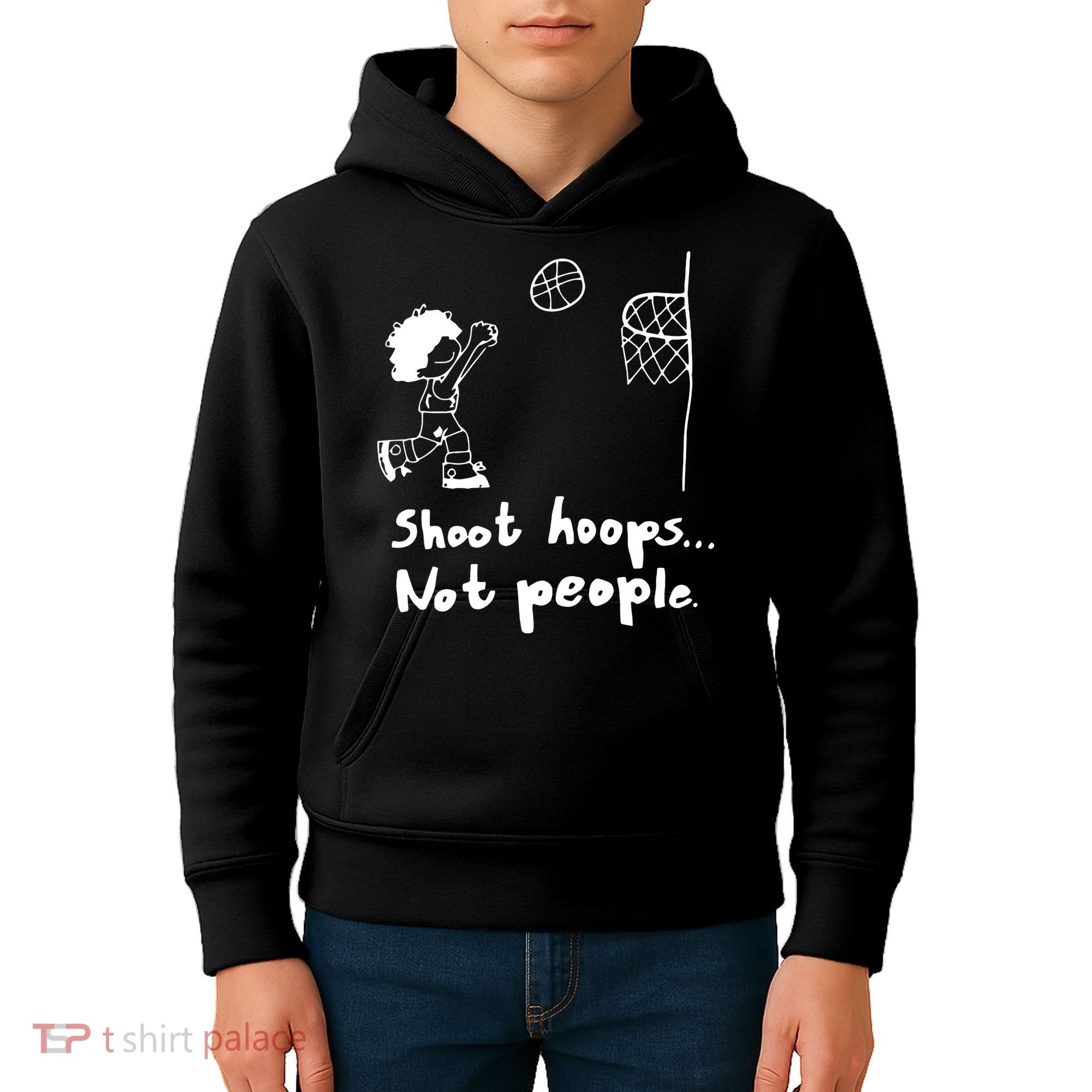 Shoot Hoops Not People Kids Hoodie