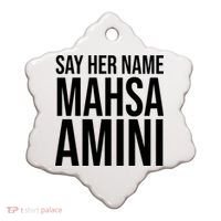 Say Her Name Mahsa Amini Ceramic Ornament thumb 0