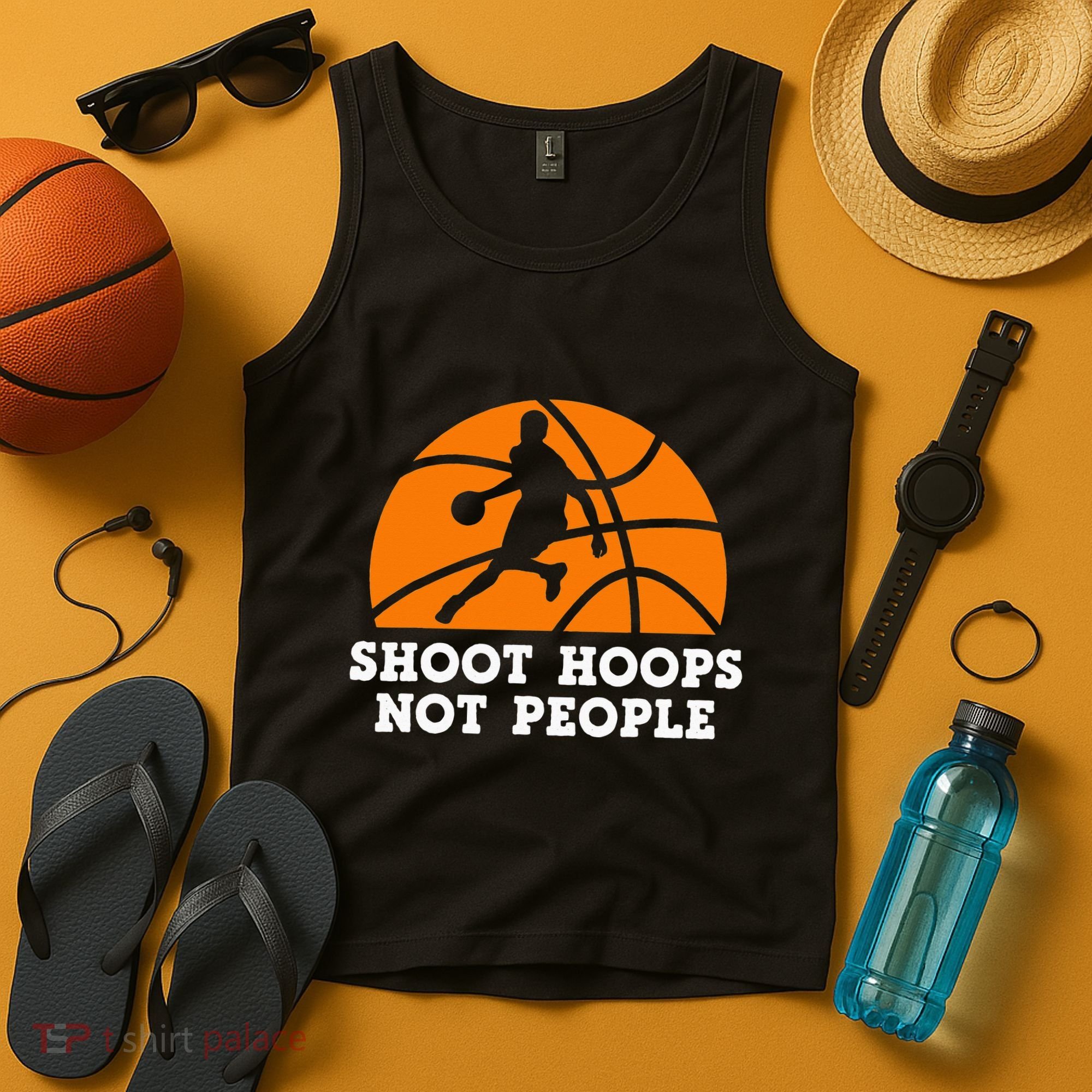 Shoot Hoops Not People Basketball Ball Game Dribbling Tank Top