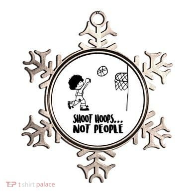 SHOOT HOOPS NOT PEOPLE Trending Quote Basketball Ornament