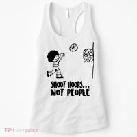 SHOOT HOOPS NOT PEOPLE Trending Quote Basketball Women's Tank Top thumb 0