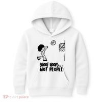 SHOOT HOOPS NOT PEOPLE Trending Quote Basketball Kids Hoodie thumb 0