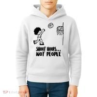 SHOOT HOOPS NOT PEOPLE Trending Quote Basketball Kids Hoodie thumb 4