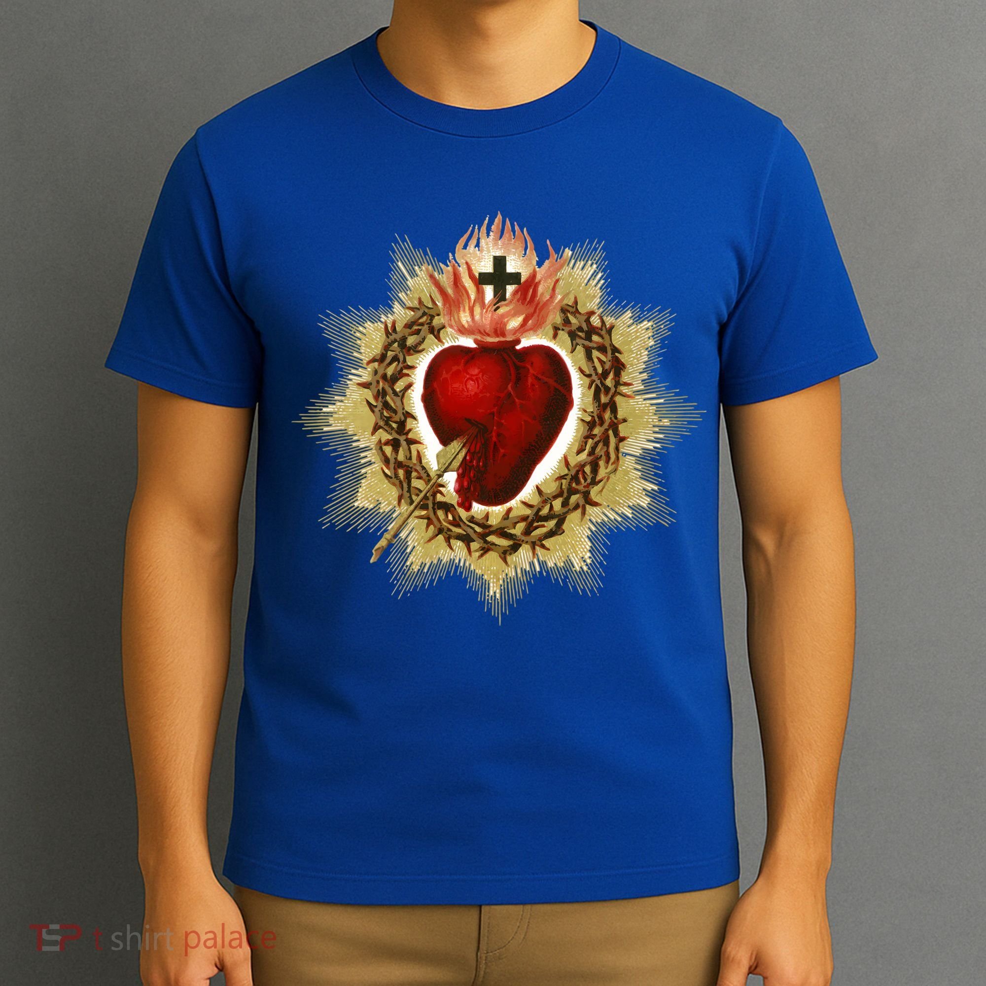 Sacred Heart Of Jesus Christ Catholic Blessing Vintage Art Gift T-Shirt
