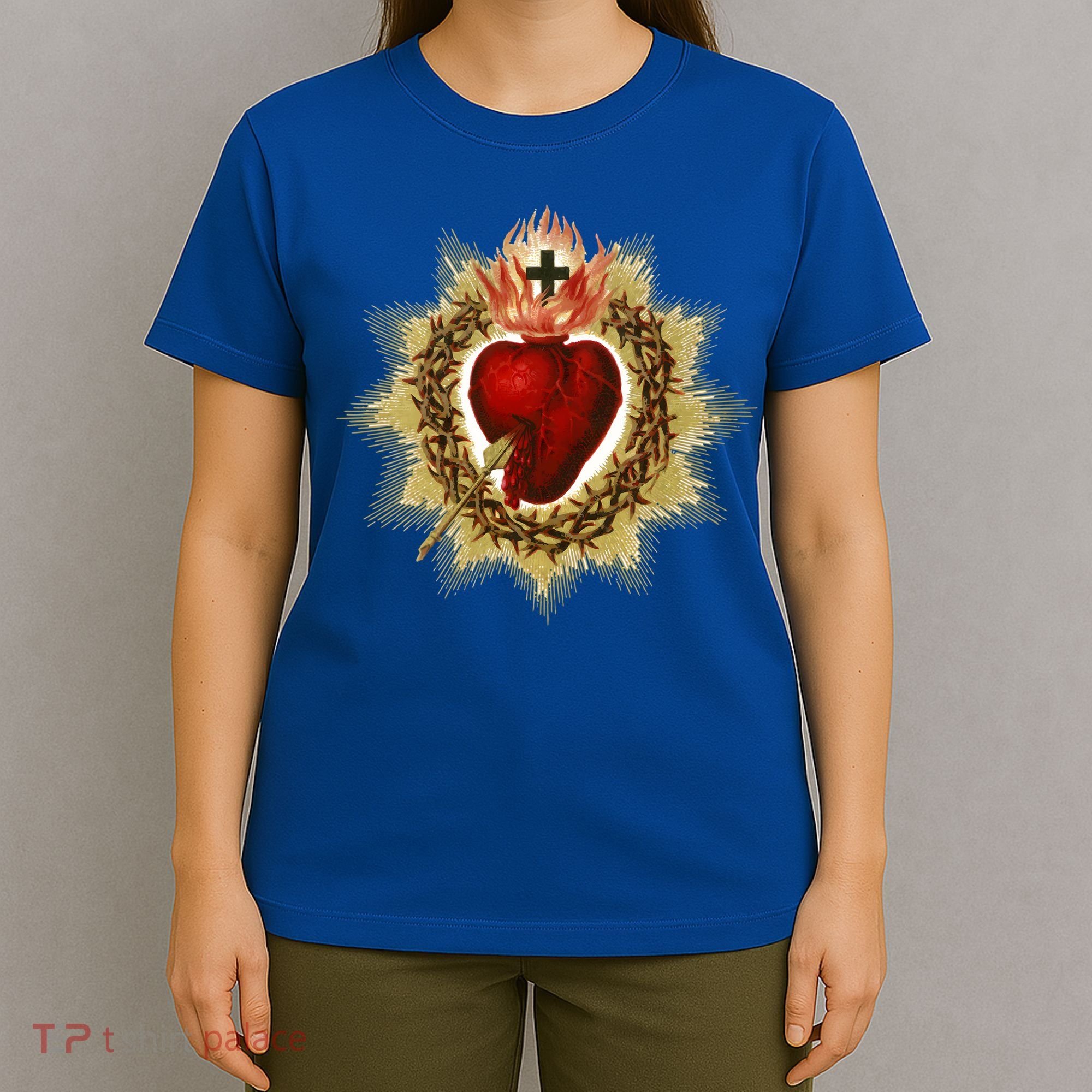 Sacred Heart Of Jesus Christ Catholic Blessing Vintage Art Gift T-Shirt