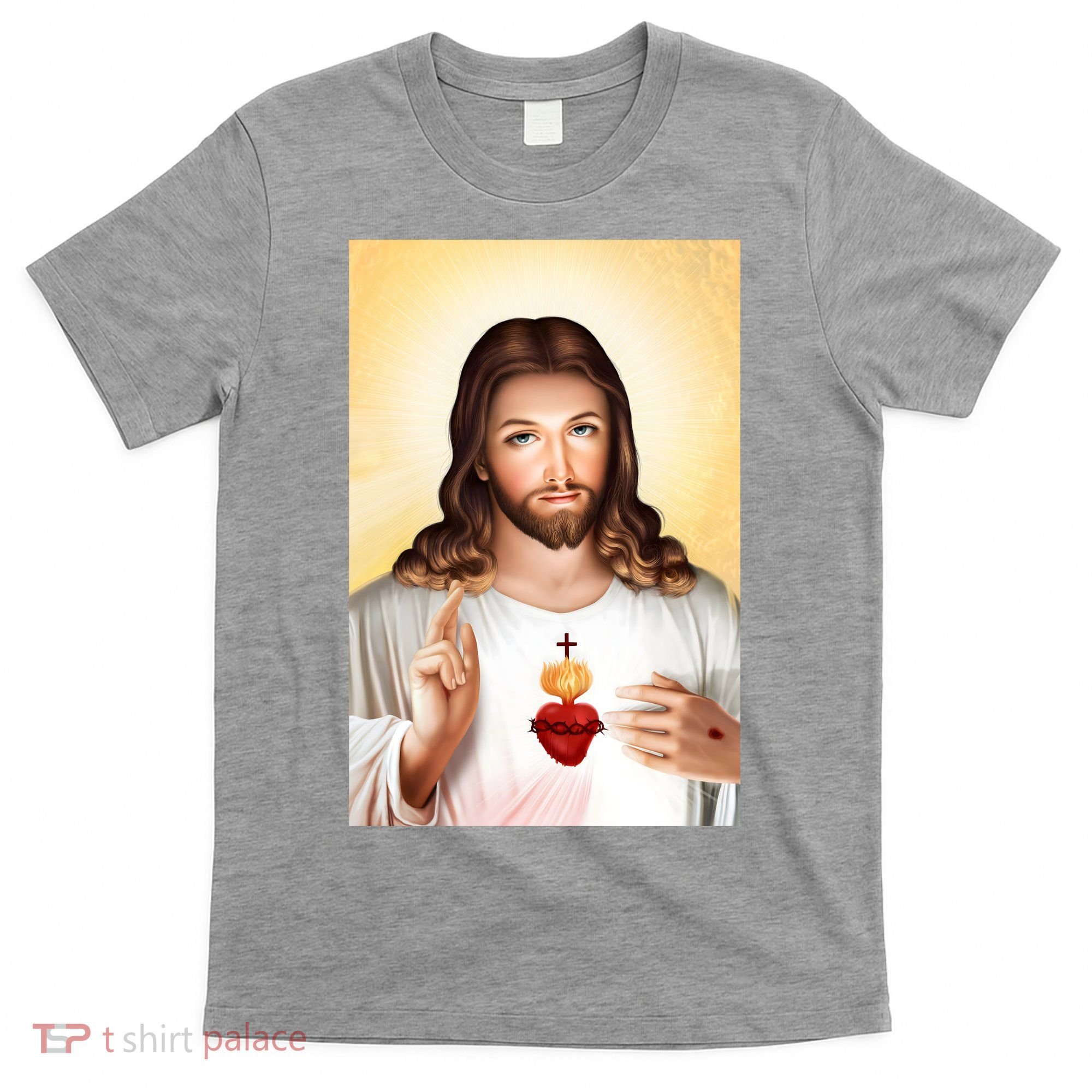 Sacred Heart Of Jesus Christ Christian God Illustration T-Shirt