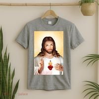 Sacred Heart Of Jesus Christ Christian God Illustration T-Shirt thumb 2