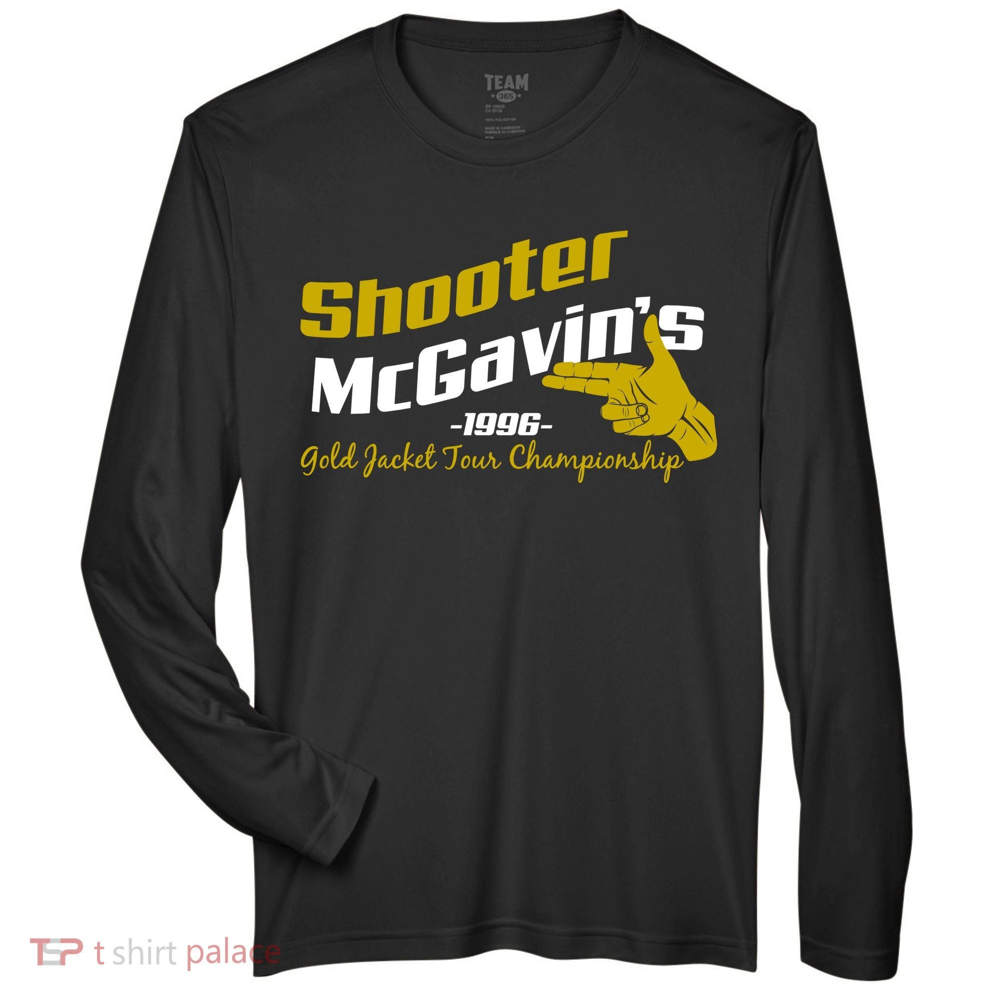 Shooter McGavin's Golden Jacket Tour Championship Zone Performance Long-Sleeve T-Shirt
