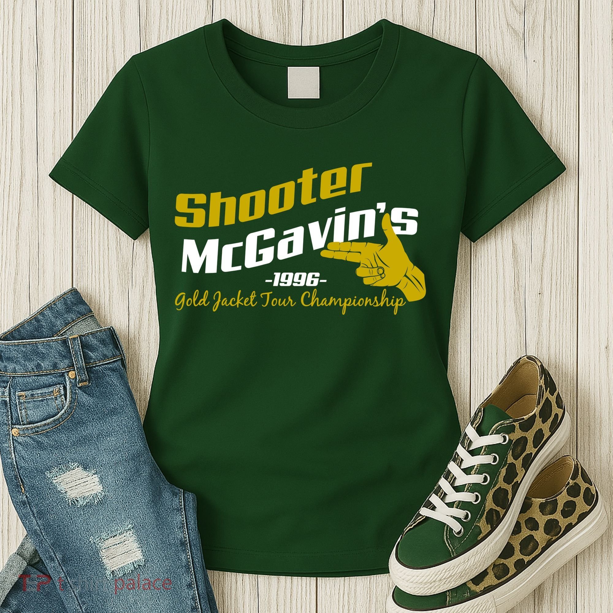 Shooter McGavin's Golden Jacket Tour Championship Women's T-Shirt