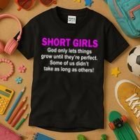 Short Girls Are Perfect Kids T-Shirt thumb 3