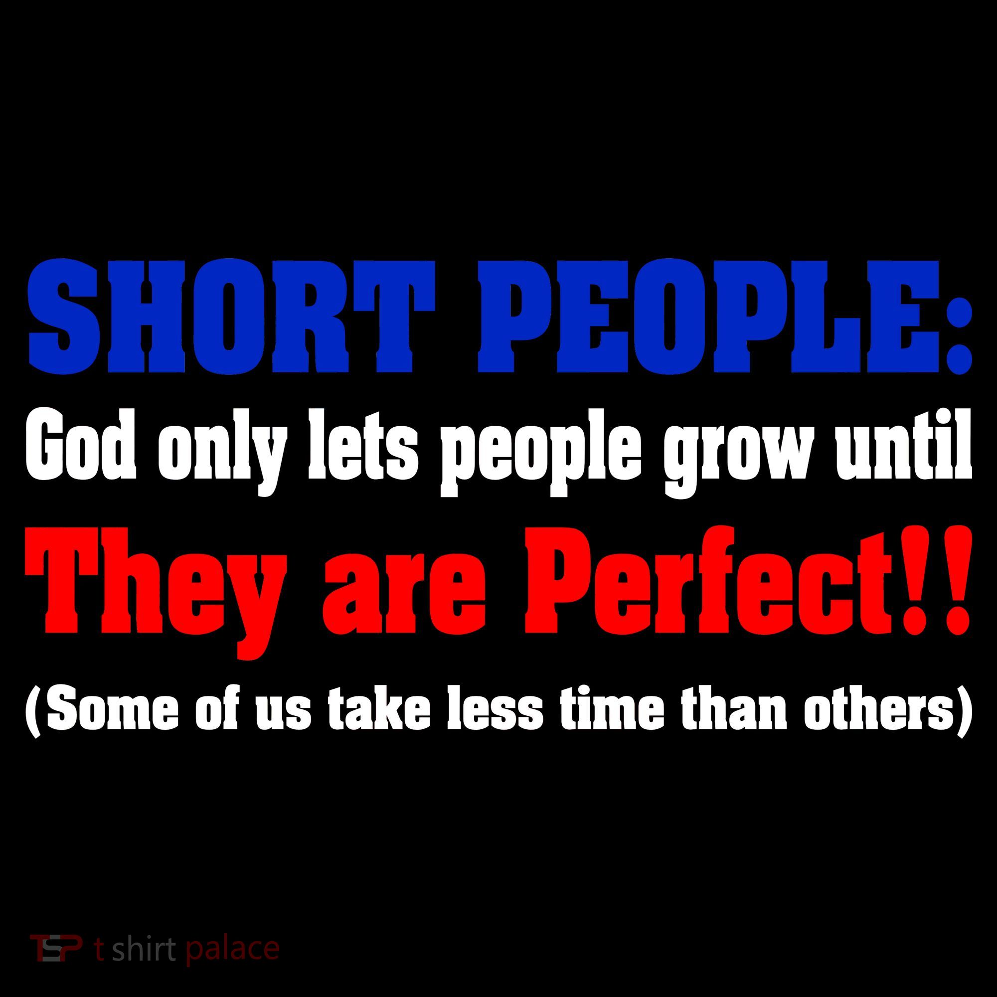 Short People God Only Lets People Grow Until They Are Perfect T-Shirt