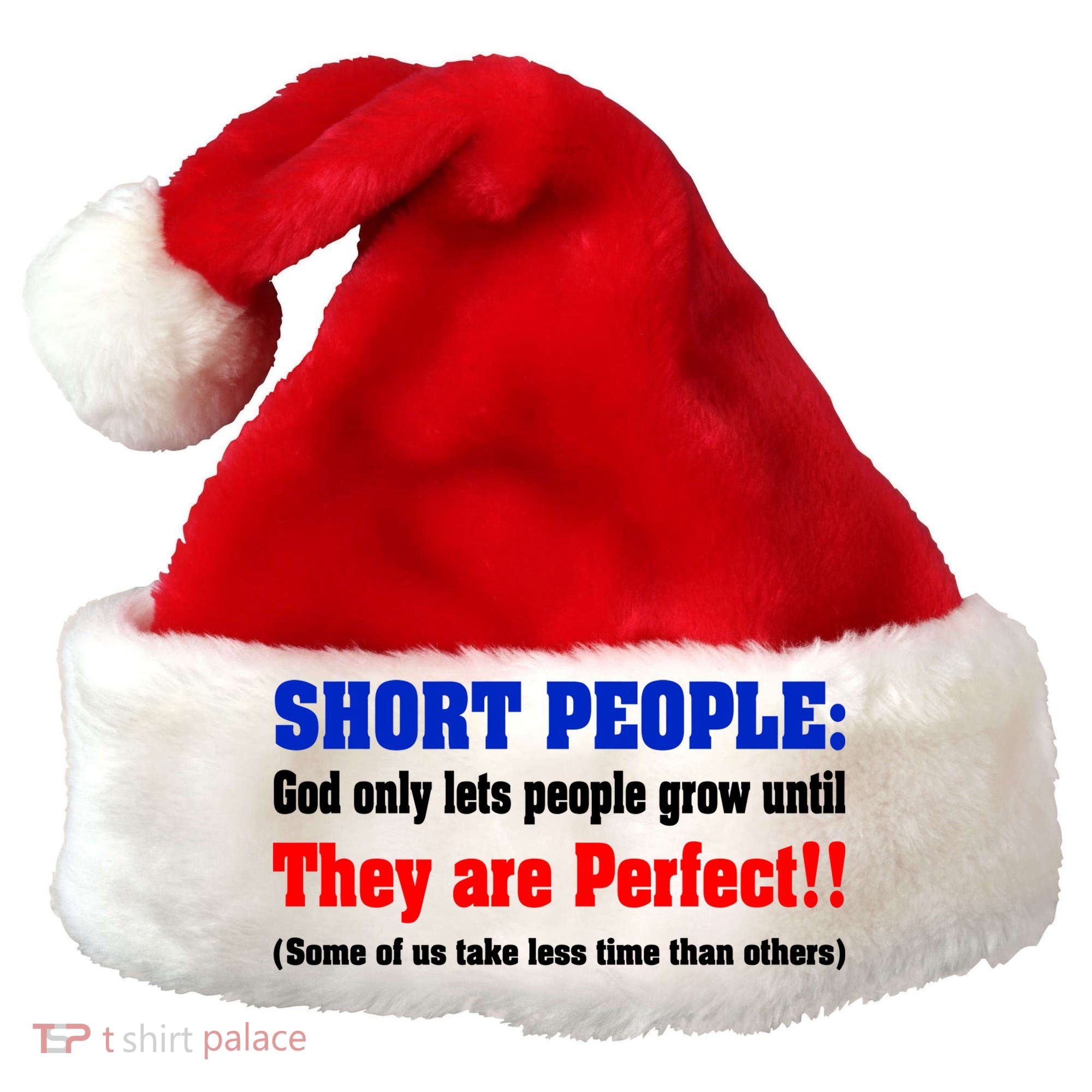 Short People God Only Lets People Grow Until They Are Perfect Santa Hat