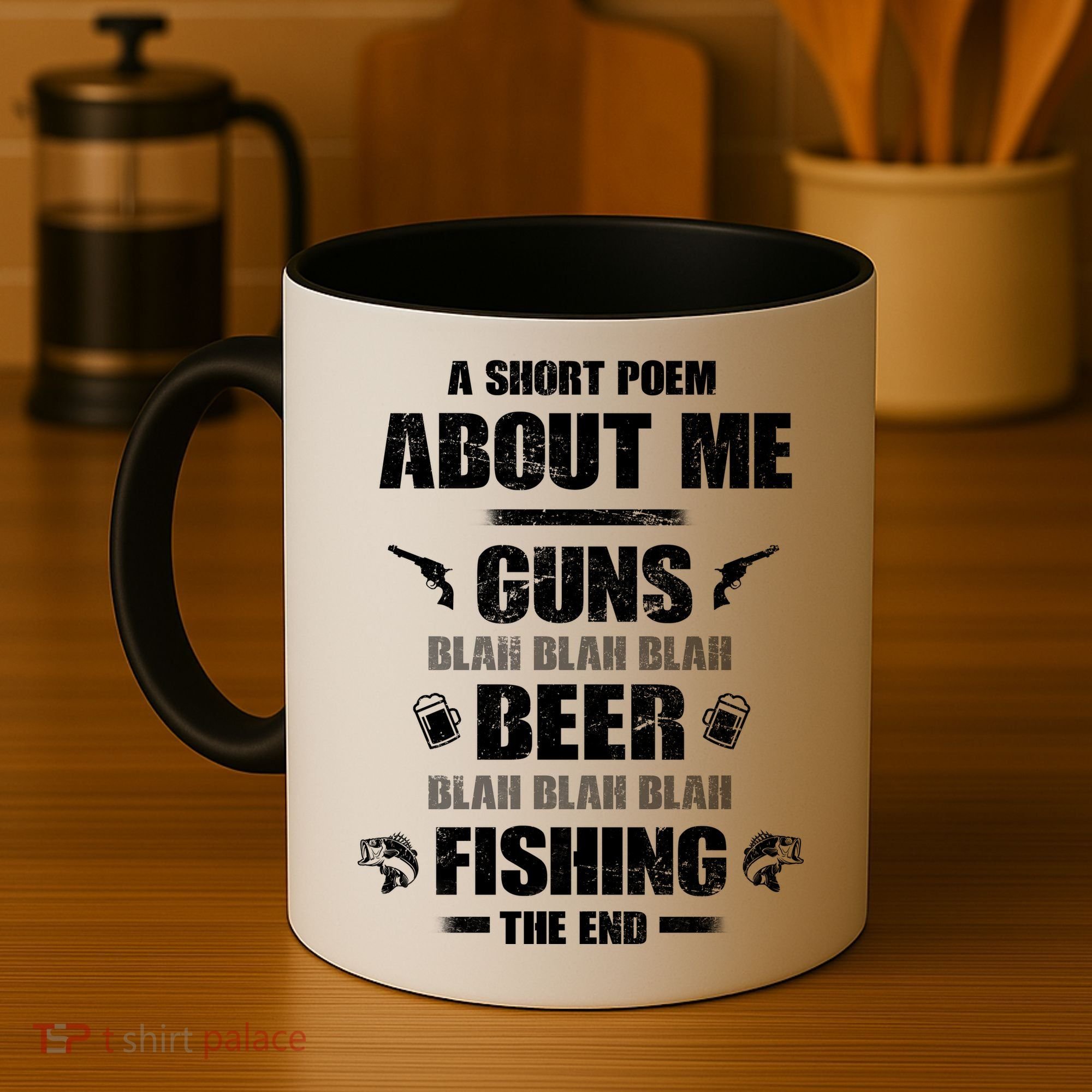 Short Poem Guns Beer Fishing Coffee Mug