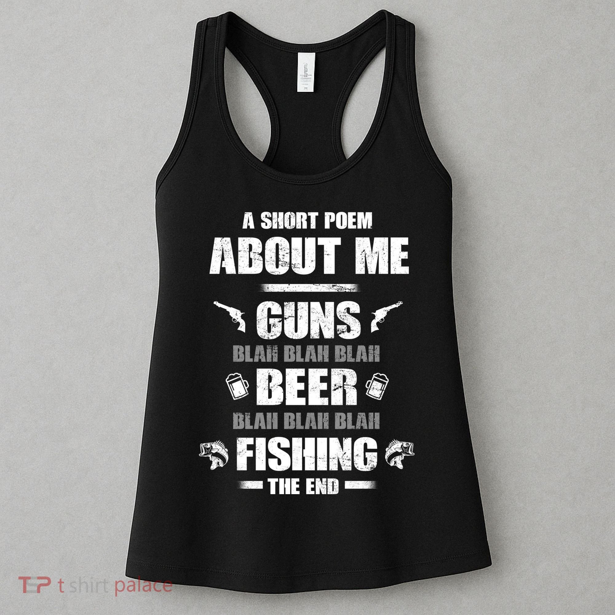 Short Poem Guns Beer Fishing Women's Tank Top