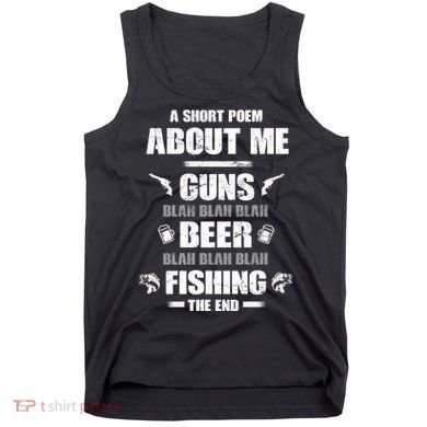 Short Poem Guns Beer Fishing Tank Top