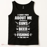 Short Poem Guns Beer Fishing Tank Top thumb 2
