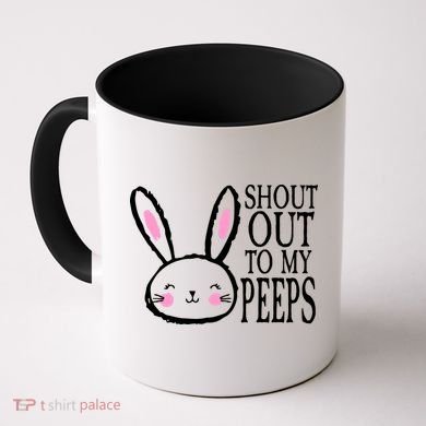 Shout Out To My Peeps Funny Easter Bunny Design Coffee Mug