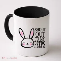Shout Out To My Peeps Funny Easter Bunny Design Coffee Mug thumb 0