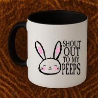 Shout Out To My Peeps Funny Easter Bunny Design Coffee Mug thumb 2