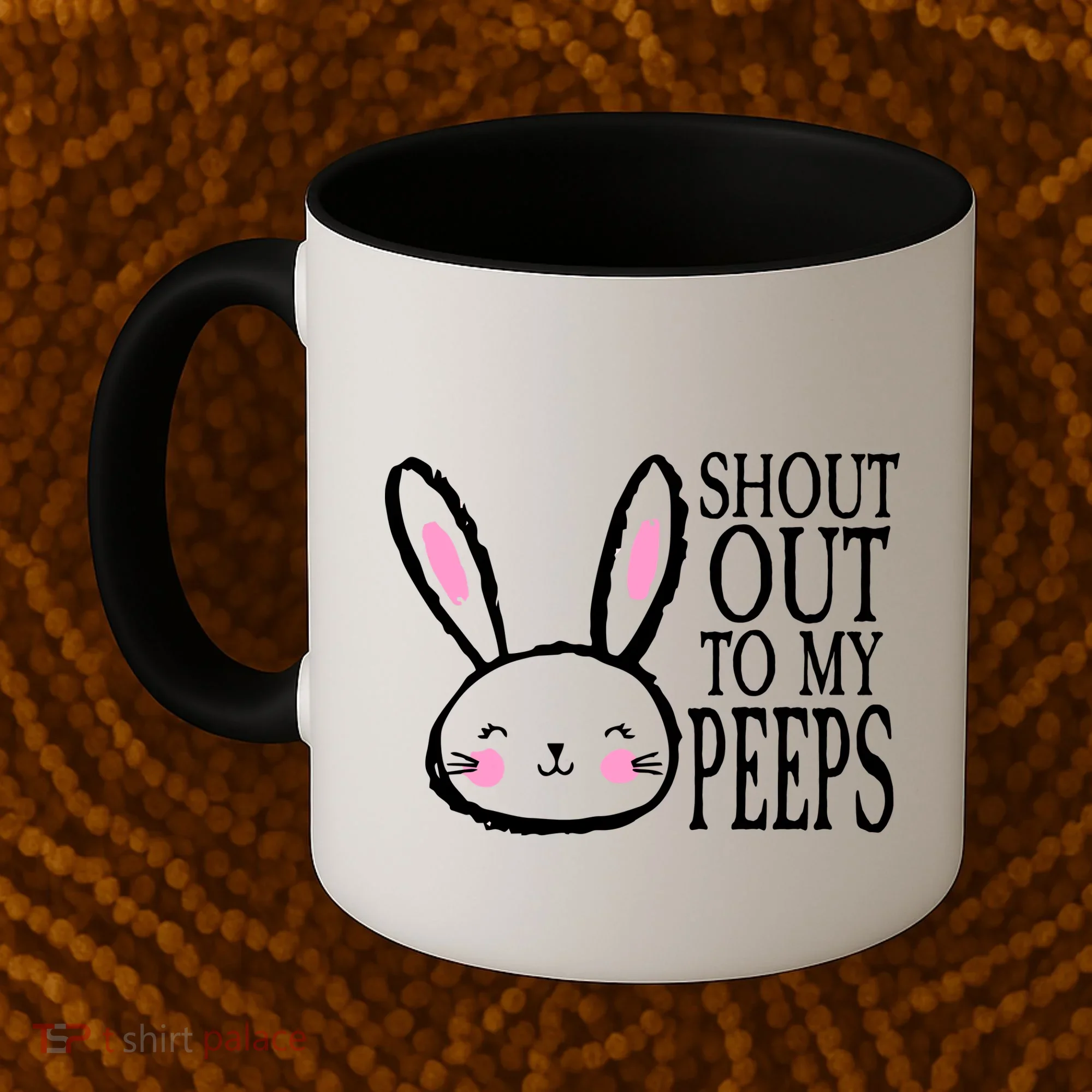 Shout Out To My Peeps Funny Easter Bunny Design Coffee Mug
