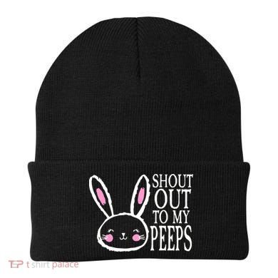 Shout Out To My Peeps Funny Easter Bunny Design Beanie