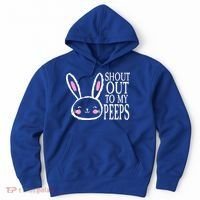 Shout Out To My Peeps Funny Easter Bunny Design Hoodie thumb 0