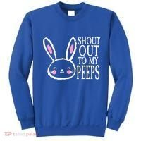 Shout Out To My Peeps Funny Easter Bunny Design Sweatshirt thumb 0