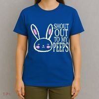 Shout Out To My Peeps Funny Easter Bunny Design T-Shirt thumb 4