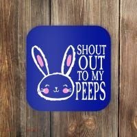 Shout Out To My Peeps Funny Easter Bunny Design Coaster thumb 0