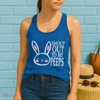 Shout Out To My Peeps Funny Easter Bunny Design Women's Tank Top thumb 2
