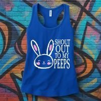 Shout Out To My Peeps Funny Easter Bunny Design Women's Tank Top thumb 3