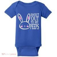 Shout Out To My Peeps Funny Easter Bunny Design Baby Bodysuit thumb 0