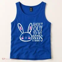 Shout Out To My Peeps Funny Easter Bunny Design Tank Top thumb 2