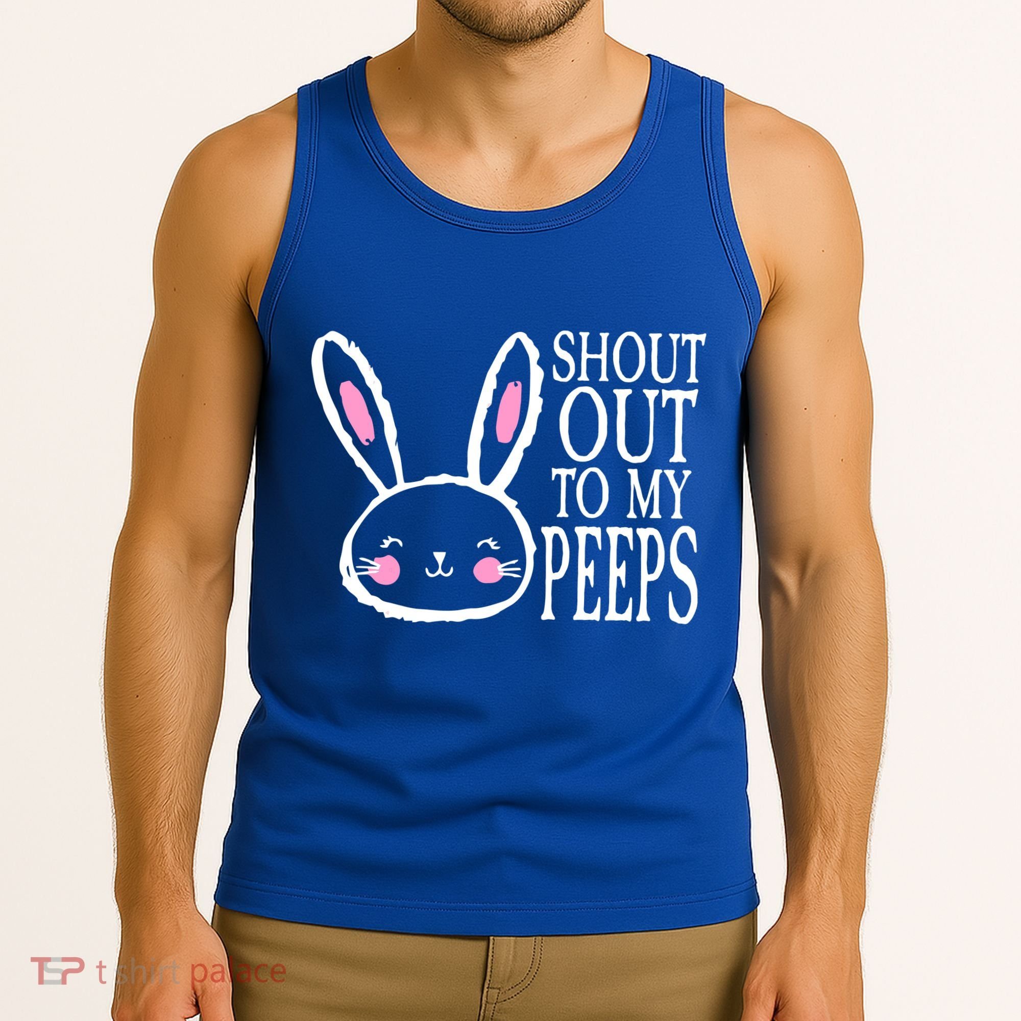 Shout Out To My Peeps Funny Easter Bunny Design Tank Top