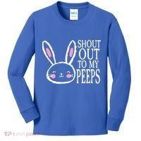 Shout Out To My Peeps Funny Easter Bunny Design Kids Long Sleeve Shirt thumb 0