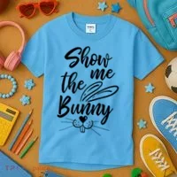 Show Me The Bunny Cute Easter Kids T-Shirt thumb 3